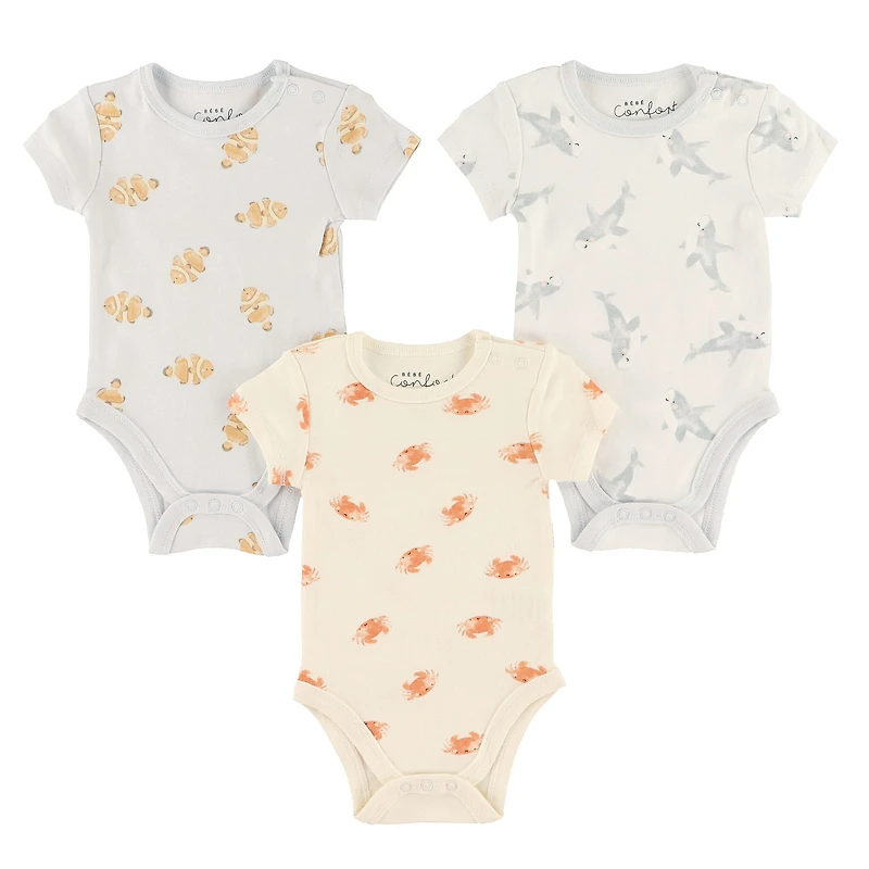 Beach 3pk Bodysuits 0-30m