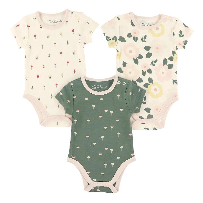 Flowers 3pk Bodysuit 0-30m