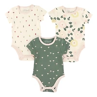 Flowers 3pk Bodysuit 0-30m