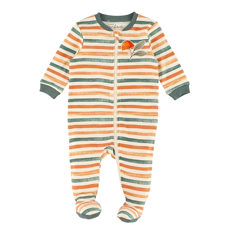 Leaves Striped Pajamas 0-30m