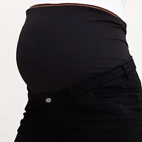 Black Maternity Denim Shorts