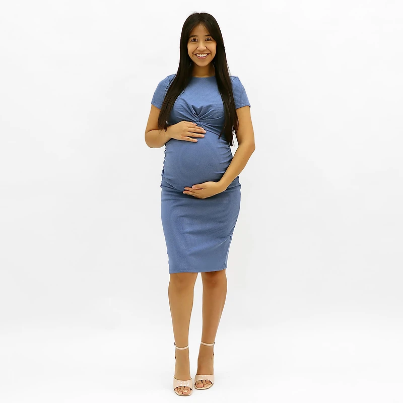 Front Knot Rib Dress