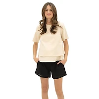 Black Maternity Linen Shorts