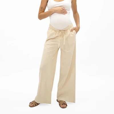 Pantalon Maternité Lin Beige