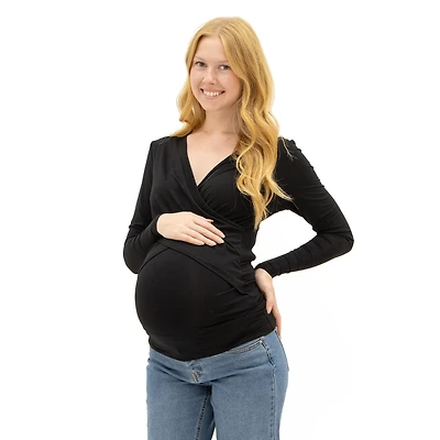 T-Shirt Manches Longues Allaitement Noir