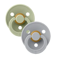 Pacifier Bibs 0-6m Set of 2 - Sage / Cloud (Size 1)