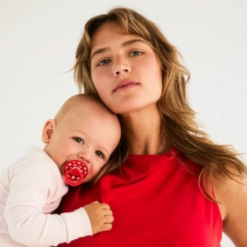 Pacifier Bibs (2) 0-6m - Polka Pink (Size 1)