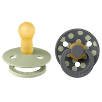 Pacifier Bibs (2) 6-18 - Polka Sage (Size 2)