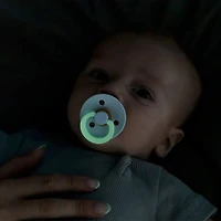 Pacifier Bibs 6-18m Set of 2 - Glow in the Dark Blush/Woodchuck (Size 2)
