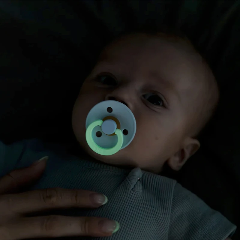 Pacifier Bibs 6-18m Set of 2 - Glow in the Dark Petrol/Deep Space (Size 2)
