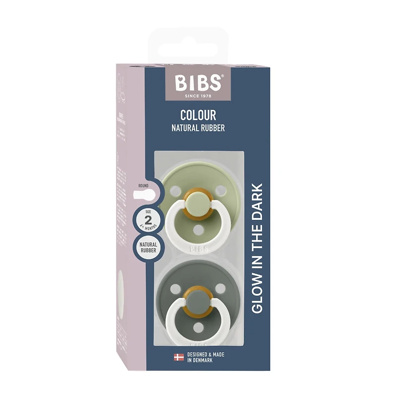 Suce BIBS (2) 18-36mois - Glow Sauge / Pin (Grandeur 3)