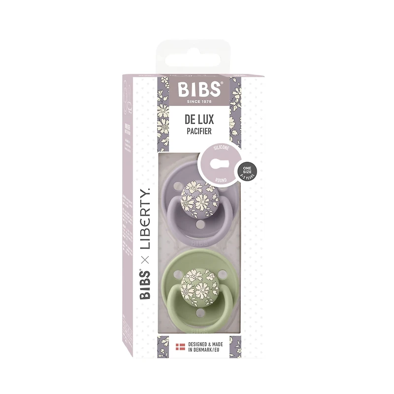 Pacifier Bibs De Lux 0-36m - Liberty/Sage