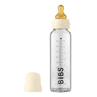 BIBS Baby Glass Bottle Complete Set Latex 225ml - Ivory