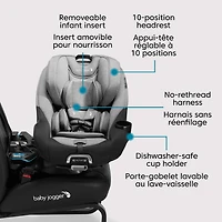 City Turn™ Rotating Convertible Car Seat - Onyx Black