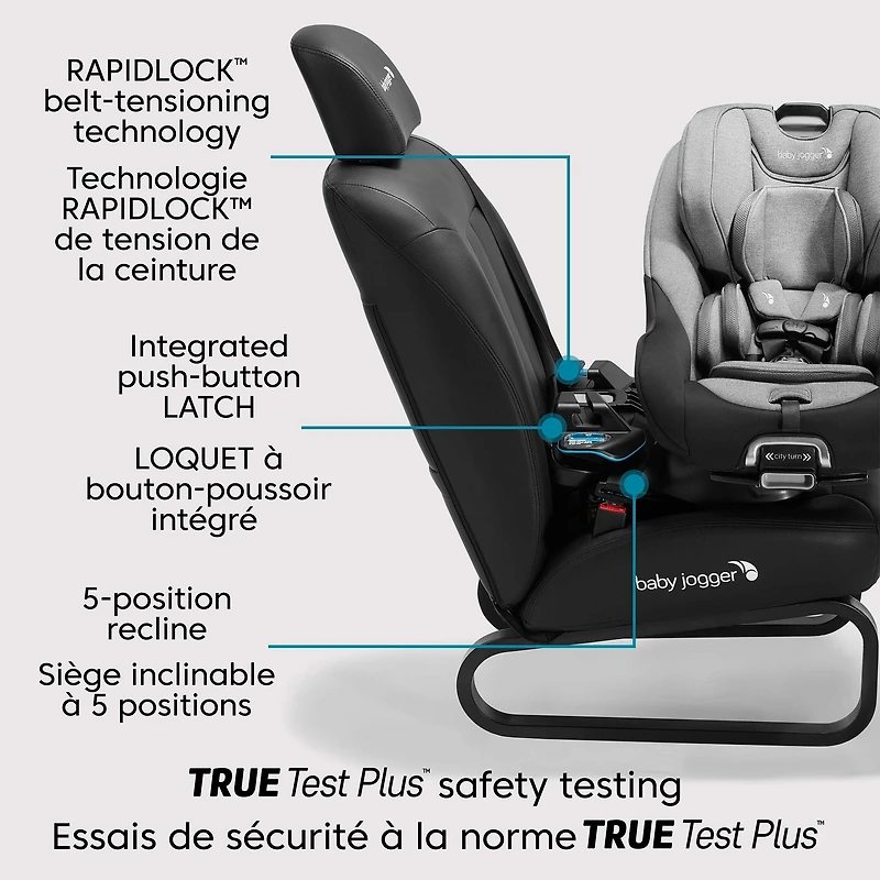 City Turn™ Rotating Convertible Car Seat - Onyx Black