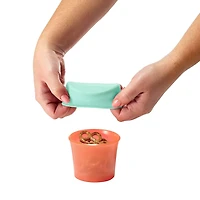 Snug Snack Cup with Silicone Lid - Navy / Orange