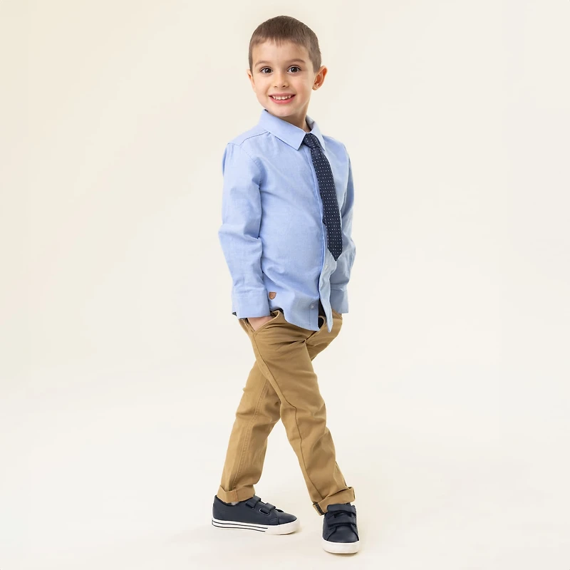 Tie Blue Long Sleeves Shirt 2-12y