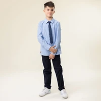 Chemise Manches Longues Cravate Bleue 2-12ans