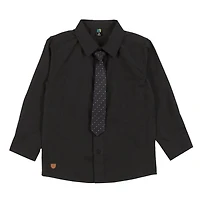 Chemise Manches Longues Cravate Noire 2-12ans