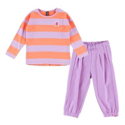 Ensemble T-shirt Rayé Floraison 6-24mois