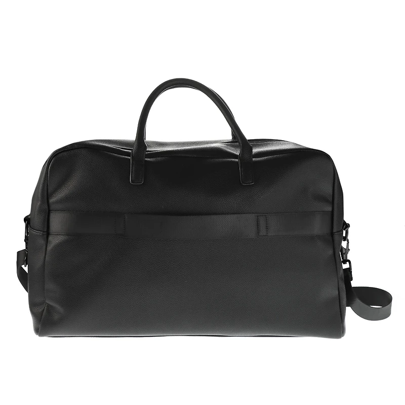 Vegan Leather Duffle Bag - Black
