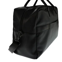 Vegan Leather Duffle Bag - Black