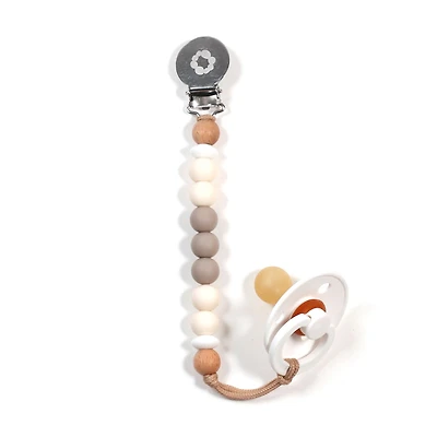 Pacifier-Clip Inox - White