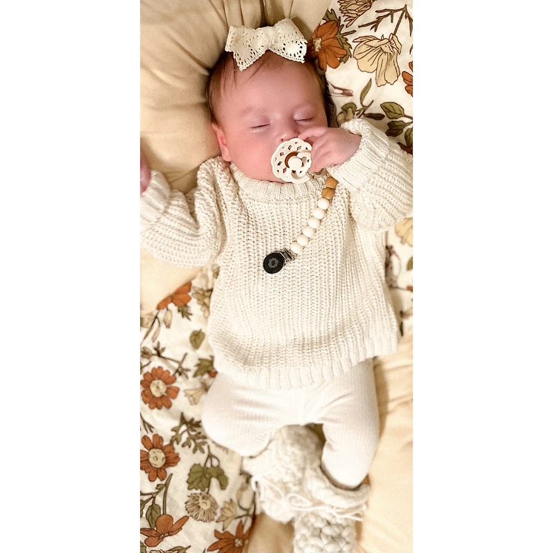 Pacifier-Clip Inox - White