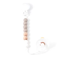 Maxi Wood Pacifier Clip - Taupe