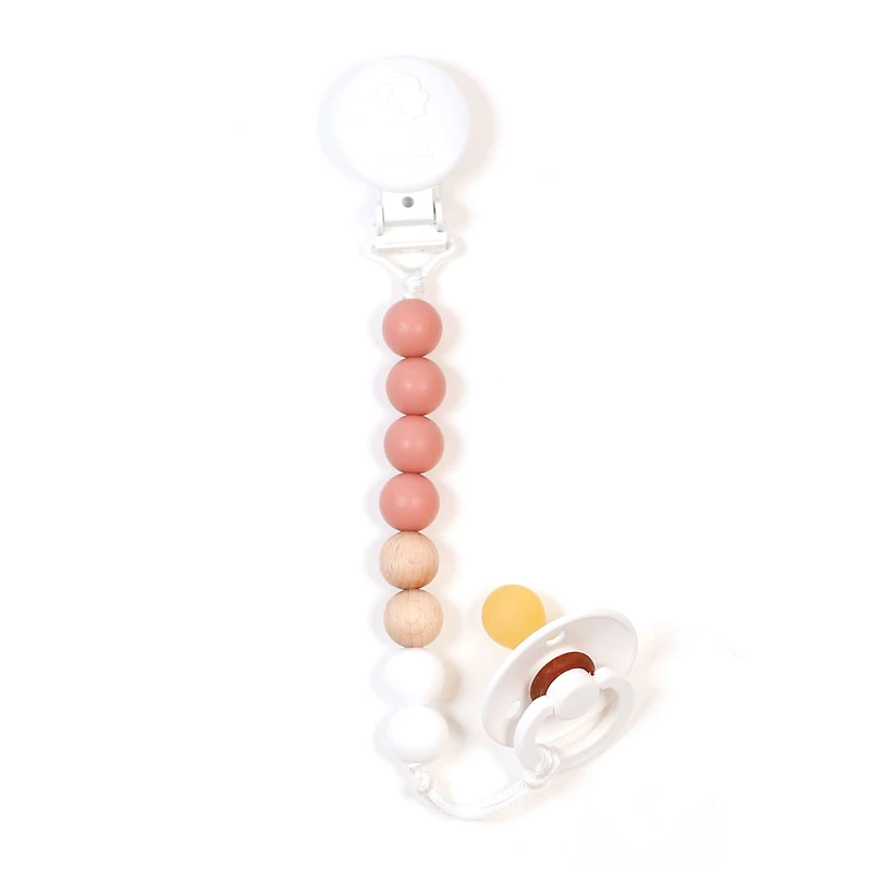 Maxi Wood Pacifier Clip - Blush