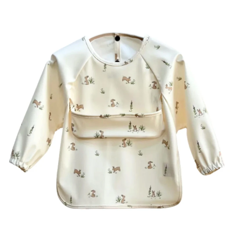 Bavoir à Manches Longues -  Lapins Des Près