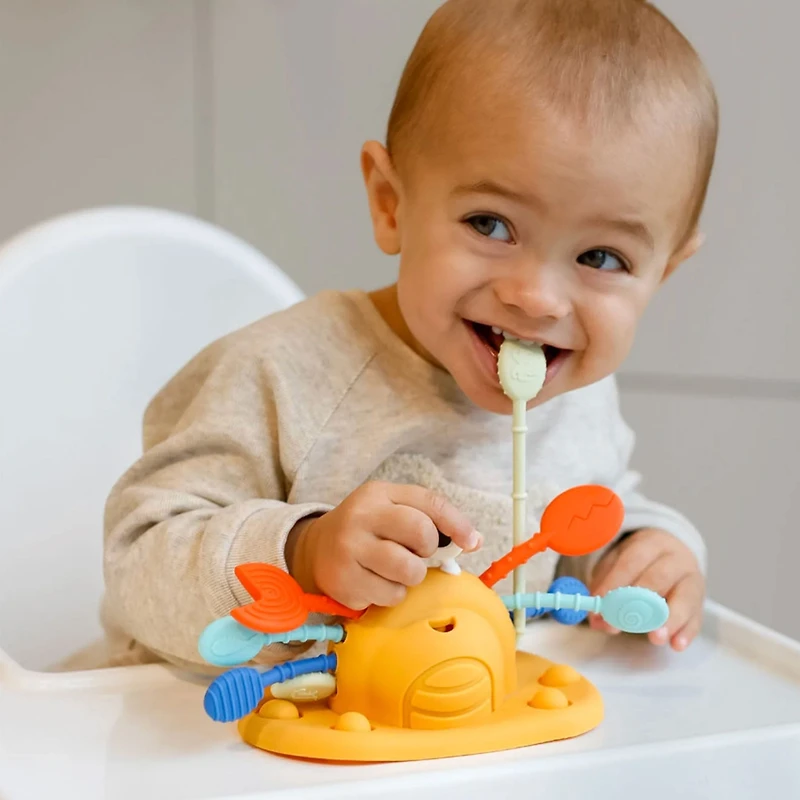 Jouet à Ventouse Multisensoriel en Silicone - Crabe