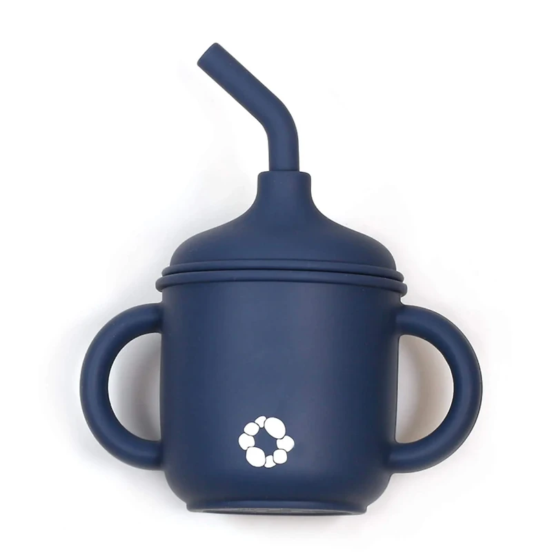 Silicone Straw Sippy Cup - Blueberry