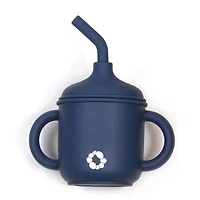 Silicone Straw Sippy Cup - Blueberry