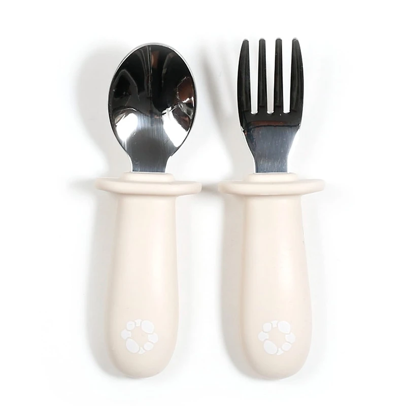 Learning Spoon & Fork Set - Ivory