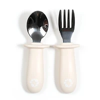 Learning Spoon & Fork Set - Ivory