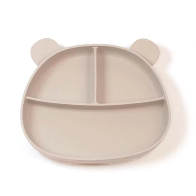 Silicone Plate Taupe Bear