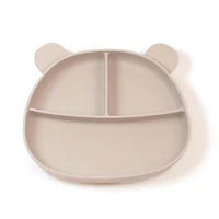 Silicone Plate Taupe Bear