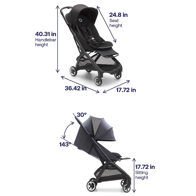 Butterfly Stroller - Midnight Black 