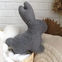 Bunny Plush Cushion - Grey
