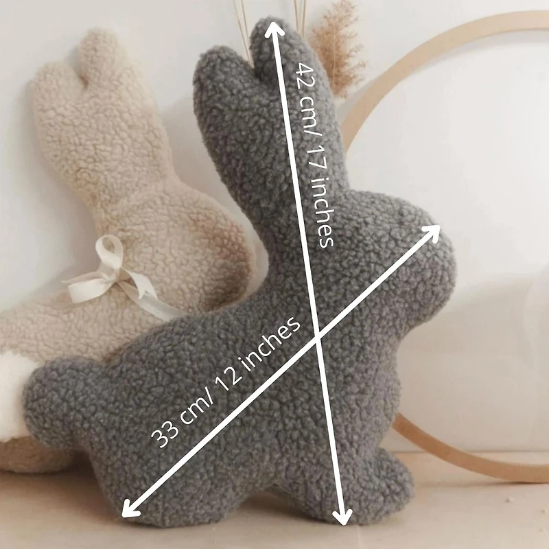 Bunny Plush Cushion - Grey