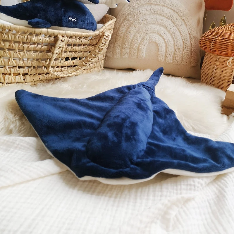 Peluche Raie Manta - Marine