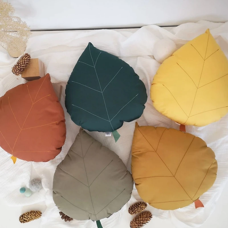 Coussin Feuille de Bouleau - Olive