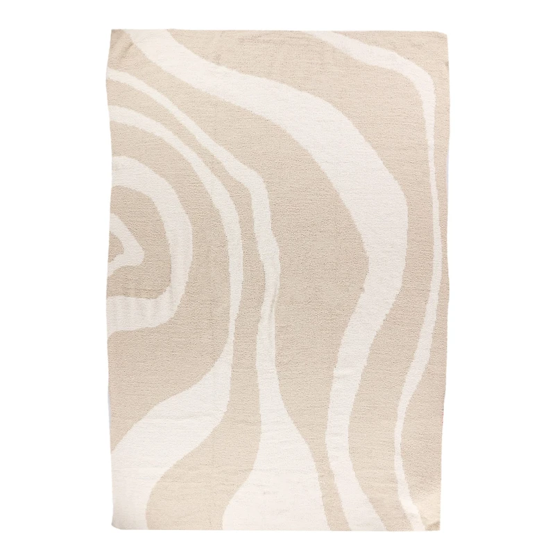 Couverture Rayée Crème