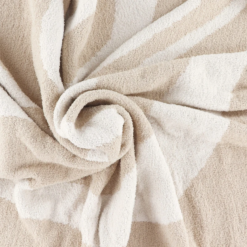 Couverture Rayée Crème