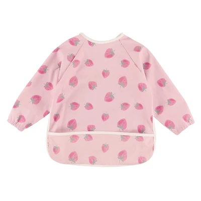 Waterproof Bib Long Sleeves - Strawberry