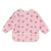 Waterproof Bib Long Sleeves - Strawberry