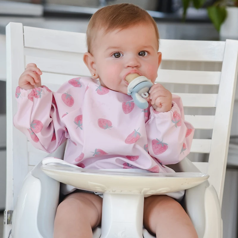 Bavoir Manches Longues - Fraise