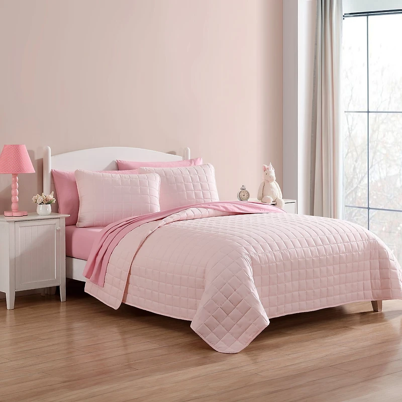 Courtepointe Lit Simple - Rose