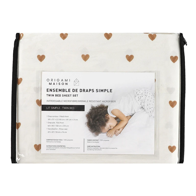 Twin Sheet Set - Hearts
